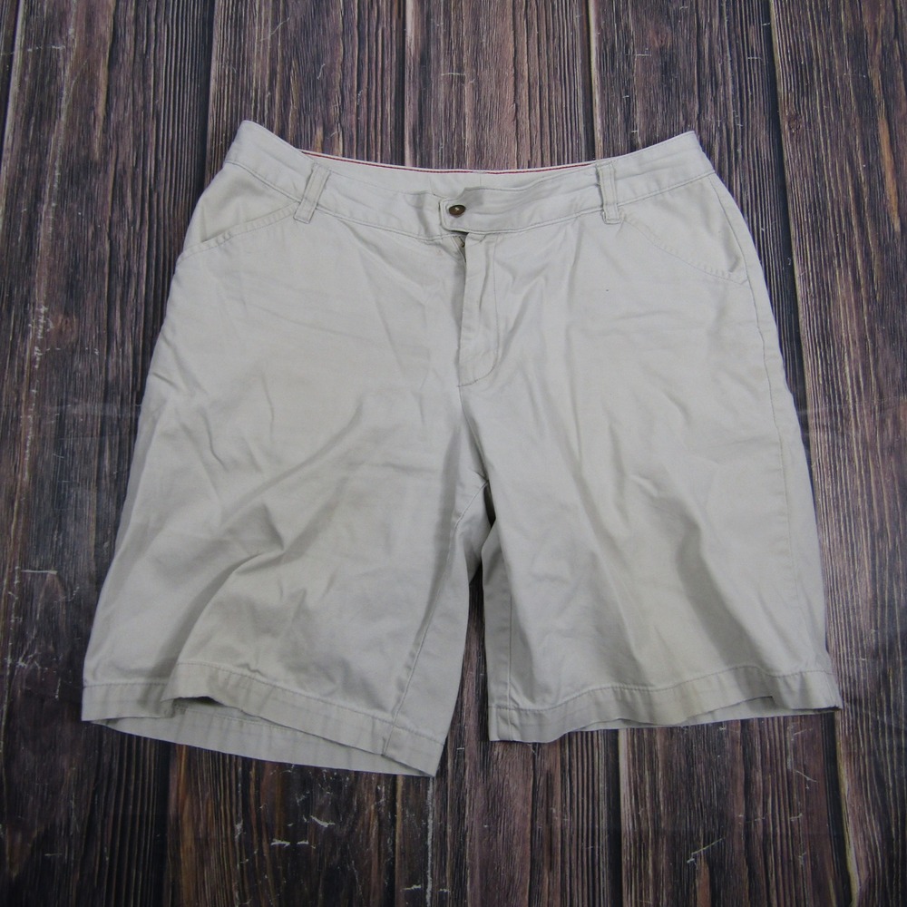 Dickies Chino Shorts Womens Size 10 Beige Cotton Twill Casual Workwear Mid Rise